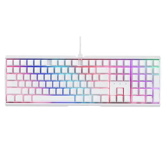 Alt view image 6 of 6 - CHERRY MX3.0S Wired RGB White - Jade Switch 108 Keys Mechanical Keyboard, Aluminum Alloy Case, 16 Million Colors Backlight, Suitable for Gaming, Office, System Support Windows10/8/7/Vista/XP