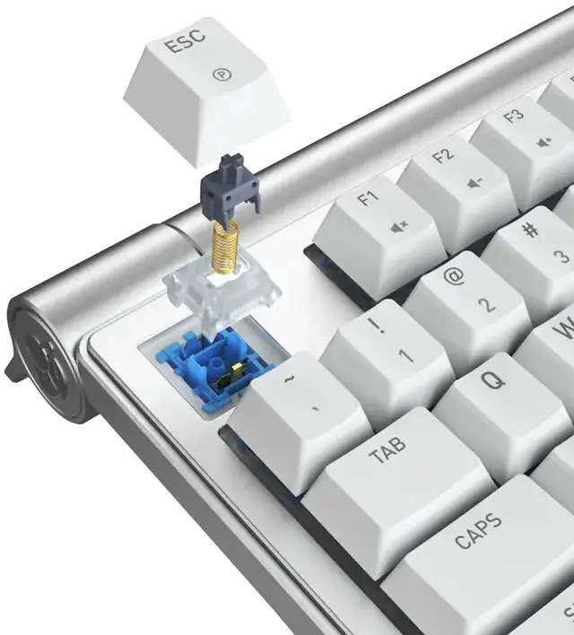 Alt view image 4 of 7 - CHERRY MX8.3 Wireless Tri-Mode Gaming Keyboard (With military case), Alloy chassis, RGB, 6-layer noise reduction, 8K polling rate, Full hot-swappable keys, Supports MAC/WIN, Silver Aurora Switch