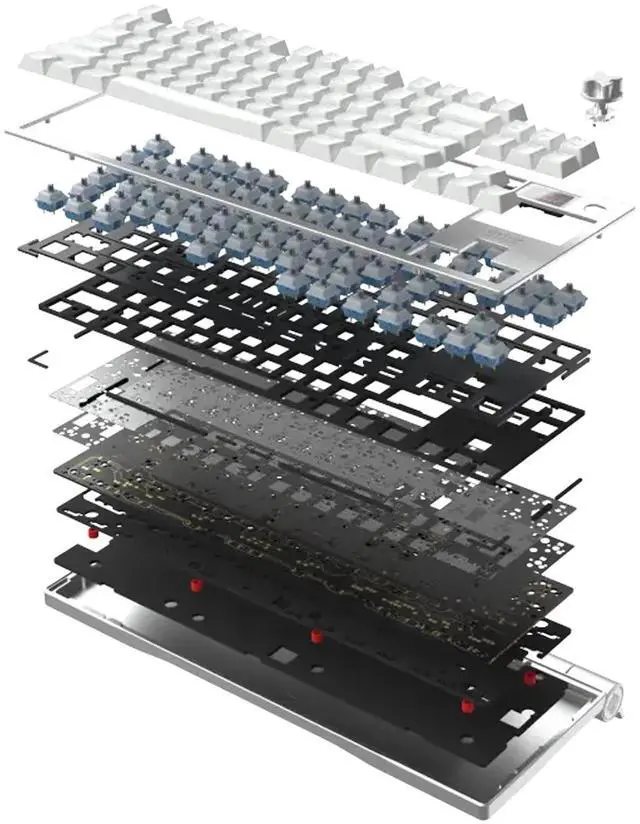 Alt view image 5 of 7 - CHERRY MX8.3 Wireless Tri-Mode Gaming Keyboard (With military case), Alloy chassis, RGB, 6-layer noise reduction, 8K polling rate, Full hot-swappable keys, Supports MAC/WIN, Silver Aurora Switch