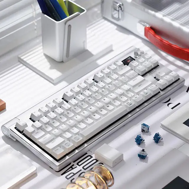 Alt view image 3 of 7 - CHERRY MX8.3 Wireless Tri-Mode Gaming Keyboard (With military case), Alloy chassis, RGB, 6-layer noise reduction, 8K polling rate, Full hot-swappable keys, Supports MAC/WIN, Silver Aurora Switch