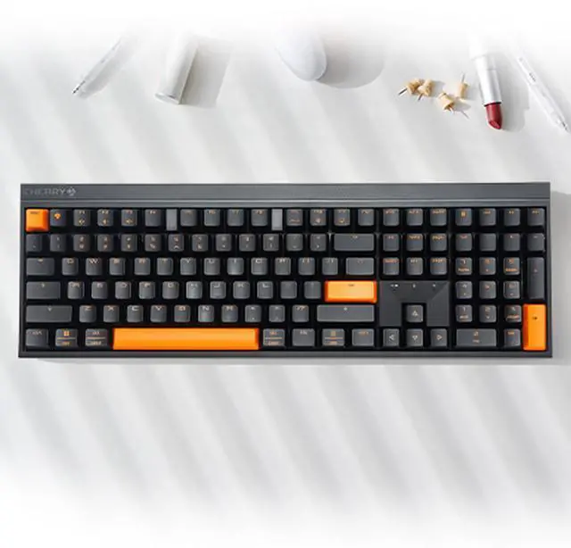 Alt view image 6 of 7 - CHERRY MX 2.0S PRO Wireless Tri-Mode Mechanical Keyboard, 108 keys, Full Anti-Ghosting, Ideal for Gaming and Office Use, Compatible with Windows and Mac, Night Flame, Black Tea Switch