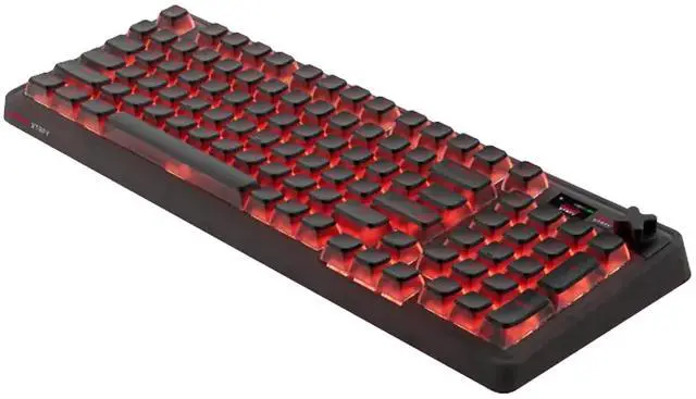 Alt view image 4 of 7 - CHERRY XTRFY PIXIU98 Wireless Tri-Mode Mechanical Keyboard, Frosted Transparent PBT Keycaps, 8 kHz Polling Rate, 0.3 ms Low Latency, 5-Layer Silencing & Shock Absorption, Flame Red, Black Tea Switch