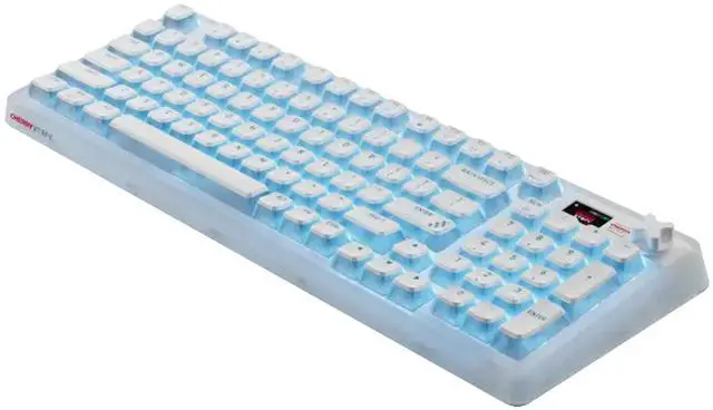 Alt view image 6 of 7 - CHERRY XTRFY PIXIU98 Wireless Tri-Mode Mechanical Keyboard, Frosted Transparent PBT Keycaps, 8 kHz Polling Rate, 0.3 ms Low Latency, 5-Layer Silencing & Shock Absorption, Ice Blue, White Tea Switch