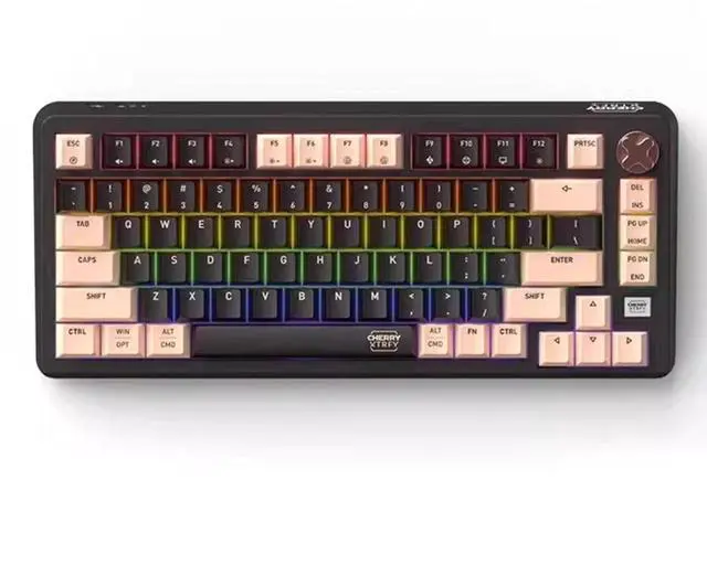 Main image of CHERRY PIXIU75 Tri-Mode Wireless Mechanical Keyboard, 1ms low latency, gasket-switch design, ideal for Gaming and Office, Support WIN/MAC, RGB, Black Red Switch