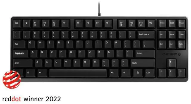 Main image of CHERRY G80-3000S TKL Wired Mechanical Keyboard, 88 keys, No RGB, PBT/ABS keycaps, Full N-key rollover, Ideal for Gaming/Office Use, Compatible with Windows 10/8/7/Vista/XP, Black, Red Switch