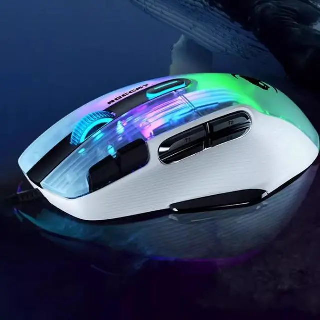 Main image of ROCCAT KONE XP AIR Wired Gaming Mouse, 19000 DPI resolution, 3D RGB lighting, 15 programmable buttons, 100 million click lifespan, 1.8m extra-long cable, compatible with Windows systems, White