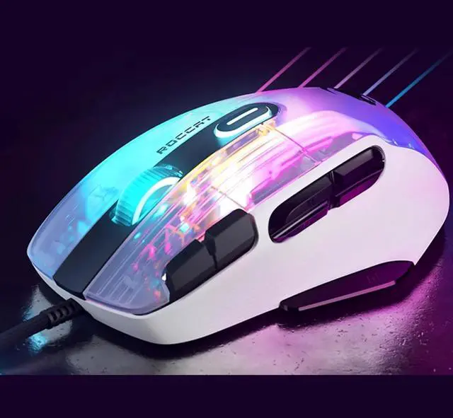 Alt view image 2 of 7 - ROCCAT KONE XP AIR Wired Gaming Mouse, 19000 DPI resolution, 3D RGB lighting, 15 programmable buttons, 100 million click lifespan, 1.8m extra-long cable, compatible with Windows systems, White