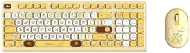 Main image of CHERRY DW 2380 Wireless Keyboard and Mouse Set: 98-key minimalist layout, 39dB quiet keys, keyboard with 7-month battery life; 1200 DPI high-precision ergonomic mouse, Pokemon