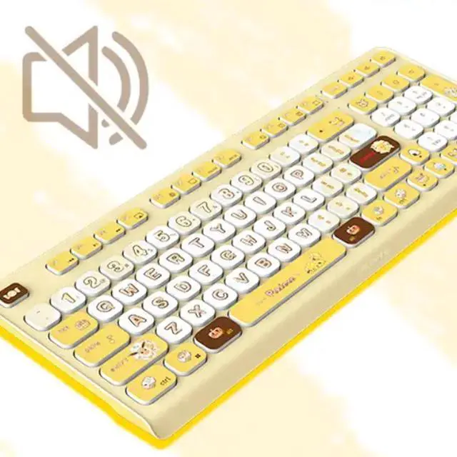 Alt view image 6 of 7 - CHERRY DW 2380 Wireless Keyboard and Mouse Set: 98-key minimalist layout, 39dB quiet keys, keyboard with 7-month battery life; 1200 DPI high-precision ergonomic mouse, Pokemon