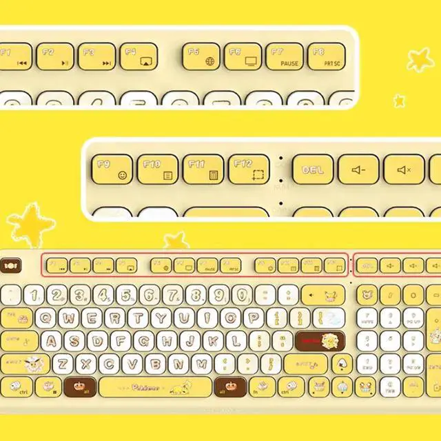 Alt view image 7 of 7 - CHERRY DW 2380 Wireless Keyboard and Mouse Set: 98-key minimalist layout, 39dB quiet keys, keyboard with 7-month battery life; 1200 DPI high-precision ergonomic mouse, Pokemon