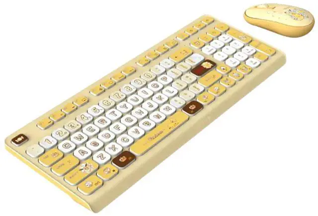 Alt view image 4 of 7 - CHERRY DW 2380 Wireless Keyboard and Mouse Set: 98-key minimalist layout, 39dB quiet keys, keyboard with 7-month battery life; 1200 DPI high-precision ergonomic mouse, Pokemon