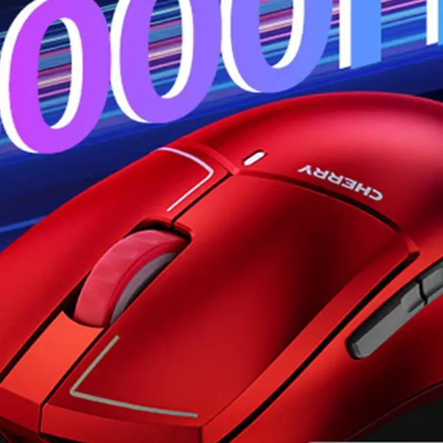 Alt view image 5 of 6 - CHERRY MW5500 Tri-Mode Wireless Mouse, 3950 flagship-grade sensor, 8000 Hz polling rate, 460-hour battery life, 80 million click lifespan, compatible with multiple operating systems, Red