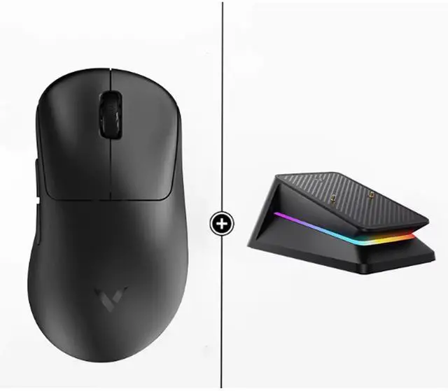 Main image of RAPOO VT3s+P5 Plus Iridescent Charging Dock: Dual-Mode Wireless Gaming Mouse, 26,000 DPI, Dual 8K Polling Rate, 750-Hour Ultra-Long Battery Life, 53g Lightweight, Black