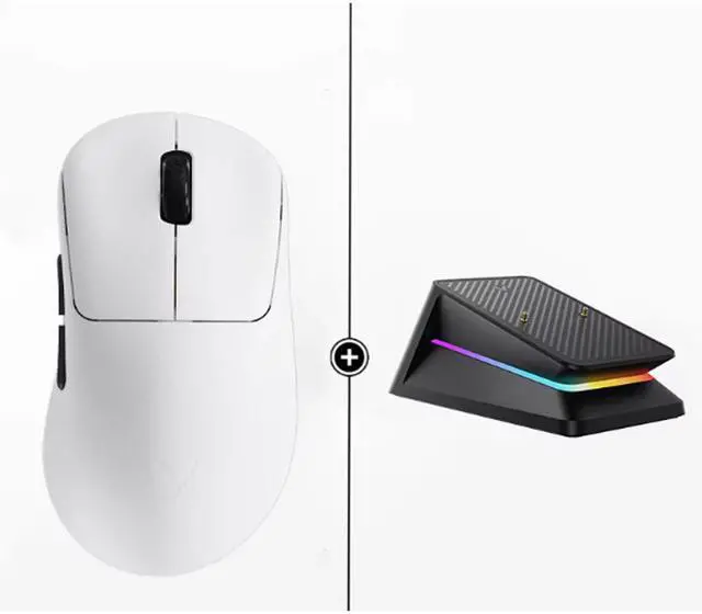 Main image of RAPOO VT3s Max+P5 Plus Iridescent Charging Dock Dual-Mode Wireless Gaming Mouse, 45,000 DPI, Dual 8K Polling Rate, 750-Hour Ultra-Long Battery Life, 53g Lightweight, White