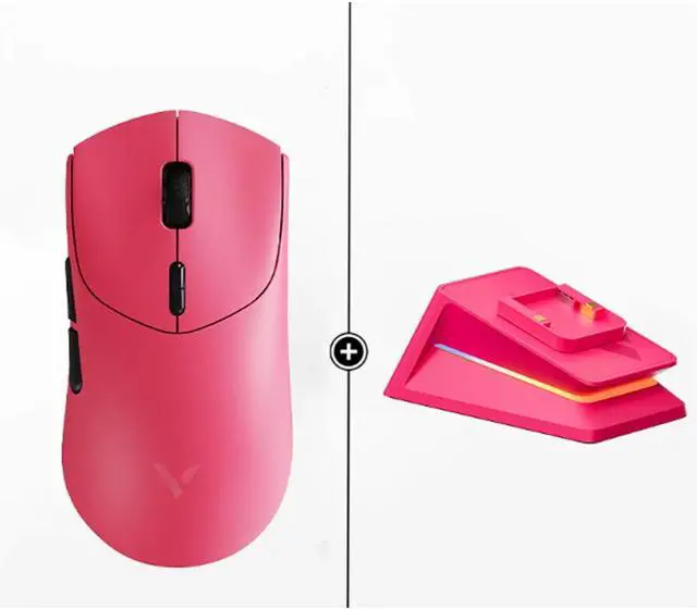 Main image of RAPOO VT7+P5 Plus Prismatic Charging Dock: Dual-Mode Wireless Gaming Mouse, 26,000 DPI, Original 3398 Ultimate Gaming-Grade Custom Engine, Dual 8K Report Rate, 750h Battery Life, Raspberry Pink