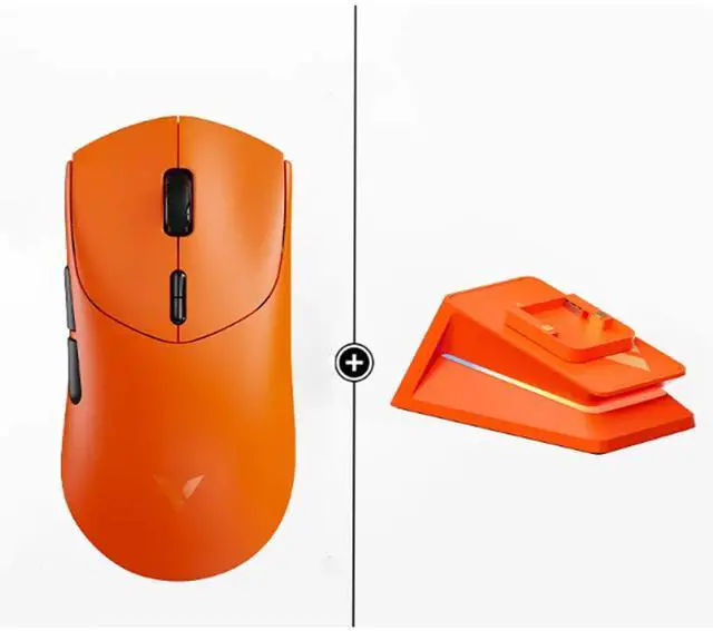 Main image of RAPOO VT7+P5 Plus Chroma Charging Dock: Dual-Mode Wireless Gaming Mouse, 26,000 DPI, PixArt 3398 Ultimate Gaming Engine, Dual 8K Report Rate, 75-Hour Battery Life, Orange