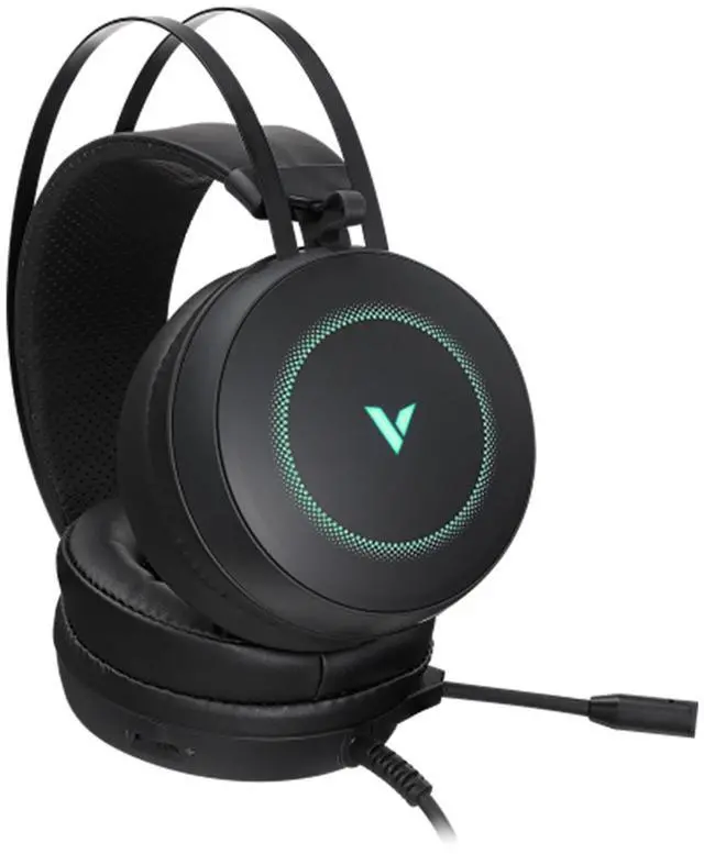 Alt view image 5 of 7 - RAPOO VH160 Wired Gaming Headset, Virtual 7.1 Surround Sound, 50mm Drivers, RGB Breathing Effects, 360° Adjustable Microphone, Black