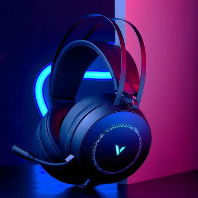 Alt view image 6 of 7 - RAPOO VH160 Wired Gaming Headset, Virtual 7.1 Surround Sound, 50mm Drivers, RGB Breathing Effects, 360° Adjustable Microphone, Black