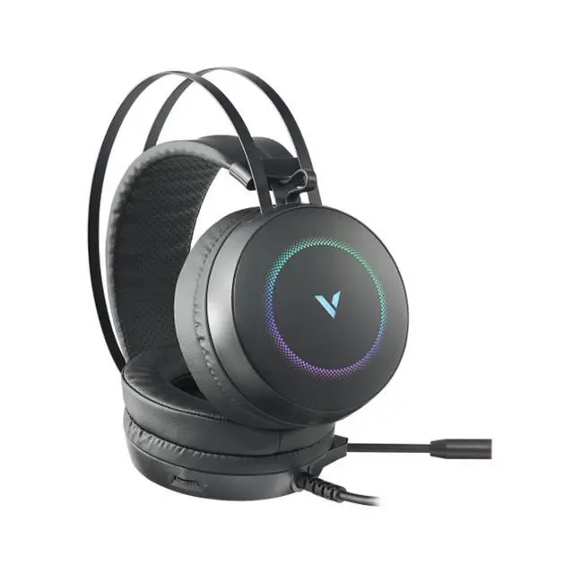 Alt view image 4 of 7 - RAPOO VH160S Wired Gaming Headset, Virtual 7.1 Surround Sound, 50mm Drivers, RGB Backlighting, 360° Adjustable Microphone, Black