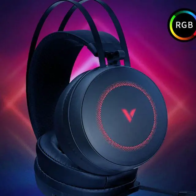 Alt view image 7 of 7 - RAPOO VH160S Wired Gaming Headset, Virtual 7.1 Surround Sound, 50mm Drivers, RGB Backlighting, 360° Adjustable Microphone, Black