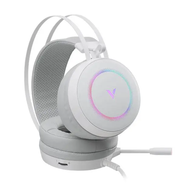 Alt view image 4 of 7 - RAPOO VH160S Wired Gaming Headset, Virtual 7.1 Surround Sound, 50mm Drivers, RGB Backlighting, 360° Adjustable Microphone, White