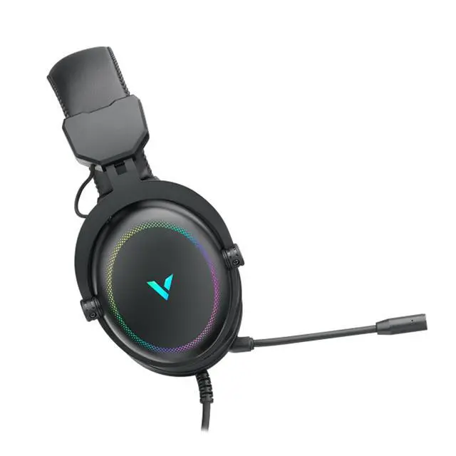 Alt view image 3 of 7 - RAPOO VH300S Wired Gaming Headset, Virtual 7.1 Surround Sound, 40mm Drivers, RGB Backlighting, 360° Adjustable Microphone, Customizable Driver Settings to Suit Personal Preferences, Black