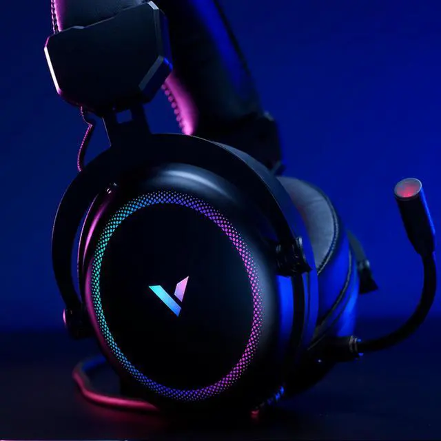 Alt view image 7 of 7 - RAPOO VH300S Wired Gaming Headset, Virtual 7.1 Surround Sound, 40mm Drivers, RGB Backlighting, 360° Adjustable Microphone, Customizable Driver Settings to Suit Personal Preferences, Black