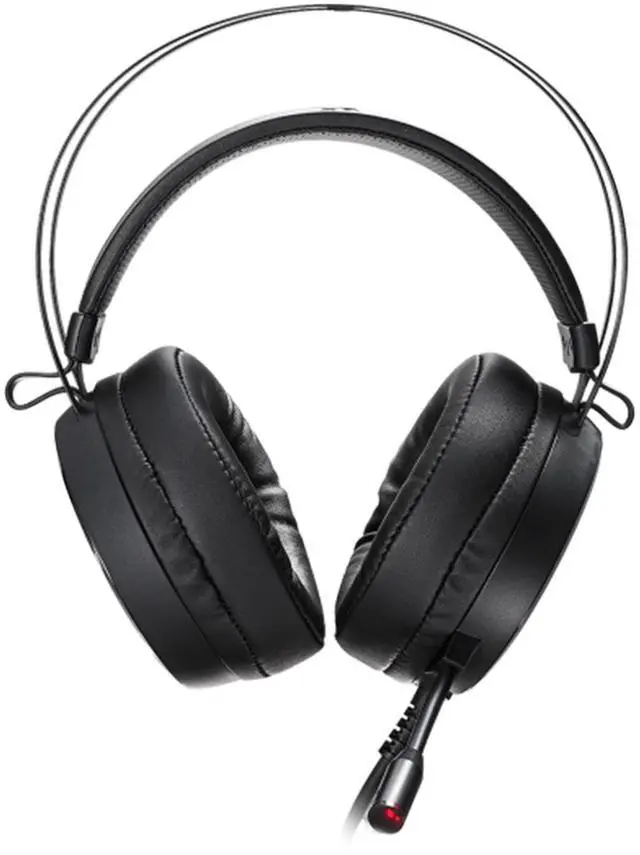 Main image of RAPOO VH500 Wired Gaming Headset, Virtual 7.1 Surround Sound, 50mm Drivers, RGB Color-Cycling Lighting, ENC Noise-Canceling Microphone, Smart Floating Headband, Black