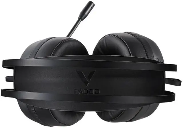 Alt view image 5 of 7 - RAPOO VH500 Wired Gaming Headset, Virtual 7.1 Surround Sound, 50mm Drivers, RGB Color-Cycling Lighting, ENC Noise-Canceling Microphone, Smart Floating Headband, Black
