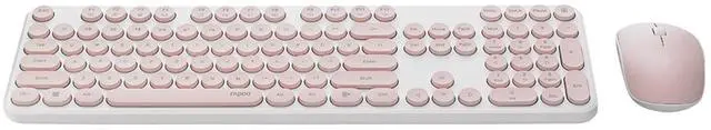 Alt view image 5 of 6 - RAPOO X260S Wireless Keyboard and Mouse Set, 105-key keyboard with 13 multimedia shortcut keys, 1000 DPI ergonomic mouse, 12-month battery life, Compatible with Windows, Pink