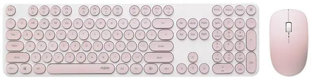 Main image of RAPOO X260S Wireless Keyboard and Mouse Set, 105-key keyboard with 13 multimedia shortcut keys, 1000 DPI ergonomic mouse, 12-month battery life, Compatible with Windows, Pink