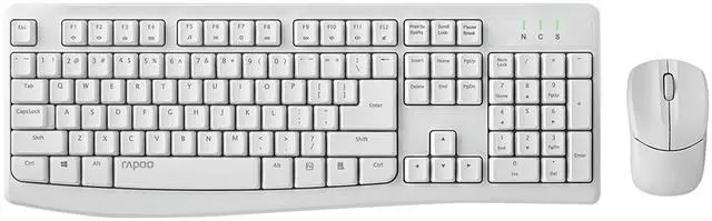 Main image of RAPOO X1800PRO Wireless Keyboard and Mouse Set, 104-key keyboard with 12 multimedia shortcut keys, 1000 DPI mouse, 12-month battery life, Compatible with Windows and Mac systems, White