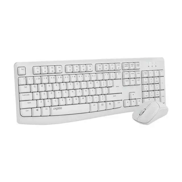 Alt view image 2 of 7 - RAPOO X1800PRO Wireless Keyboard and Mouse Set, 104-key keyboard with 12 multimedia shortcut keys, 1000 DPI mouse, 12-month battery life, Compatible with Windows and Mac systems, White