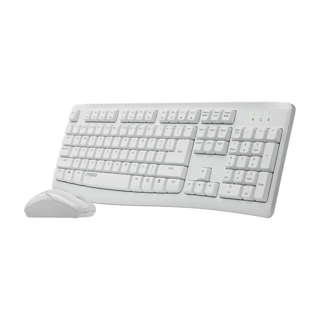 Alt view image 3 of 7 - RAPOO X1800PRO Wireless Keyboard and Mouse Set, 104-key keyboard with 12 multimedia shortcut keys, 1000 DPI mouse, 12-month battery life, Compatible with Windows and Mac systems, White