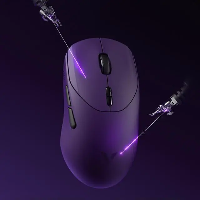 Alt view image 6 of 7 - RAPOO VT2 Wireless Dual-Mode Gaming Mouse, 26,000 DPI, PixArt 3398 Ultimate Gaming-Grade Custom Engine, Dual 8K Polling Rate, 750-Hour Ultra-Long Battery Life, 53g Lightweight Design, Purple