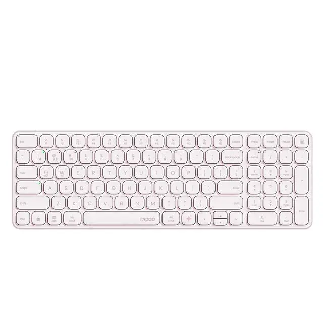 Main image of RAPOO E9350L AI Wireless Tri-Mode Keyboard, 99 keys, Seamless switching between 4 devices, 260-hour battery life, Dedicated AI keys, Ideal for office use, Compatible with Windows systems,Frosted Pink
