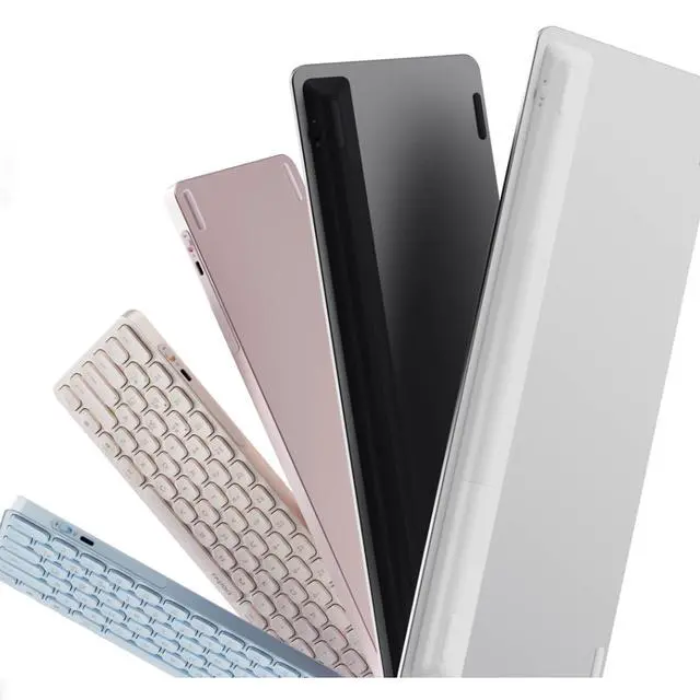 Alt view image 6 of 6 - RAPOO E9350L AI Wireless Tri-Mode Keyboard, 99 keys, Seamless switching between 4 devices, 260-hour battery life, Dedicated AI keys, Ideal for office use, Compatible with Windows systems,Frosted Pink