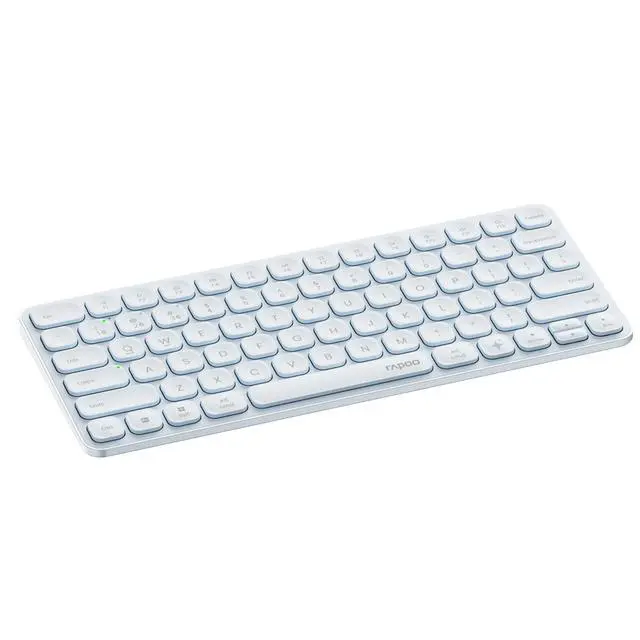 Alt view image 2 of 7 - RAPOO E9050L AI Wireless Tri-Mode Keyboard, 78 keys, Seamless switching between 4 devices, 240-hour battery life, Dedicated AI keys, Ideal for office use, Support Windows and Mac systems ,Aqua Blue