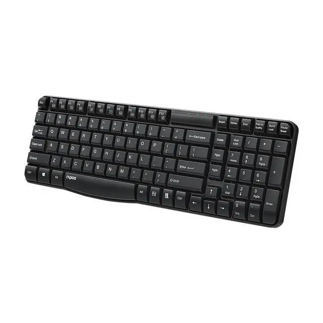Alt view image 2 of 7 - RAPOO E1050 Wireless Keyboard, 104 keys, 7 drainage holes for splash resistance, 12-month battery life, 12 multimedia shortcut keys, Ideal for office use, Compatible with Windows ,Black
