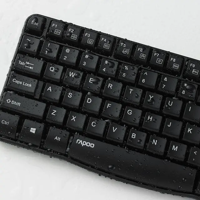 Alt view image 6 of 7 - RAPOO E1050 Wireless Keyboard, 104 keys, 7 drainage holes for splash resistance, 12-month battery life, 12 multimedia shortcut keys, Ideal for office use, Compatible with Windows ,Black