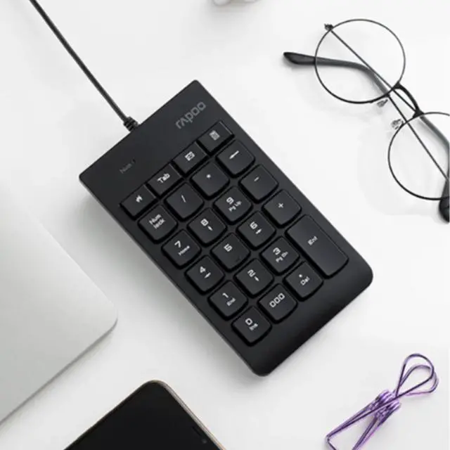 Alt view image 4 of 7 - RAPOO K10 Wired Digital Keypad, 23 Keys, Compact and Portable for Easy Storage, Plug-and-Play, Ideal for Laptops, Accounting, Finance, and More, Compatible with Windows, Black