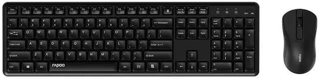 Main image of RAPOO X2800S Wireless Keyboard and Mouse Set, 104-key keyboard with 13 multimedia shortcut keys, 1200 DPI mouse, 12-month battery life, Compatible with Windows, Black
