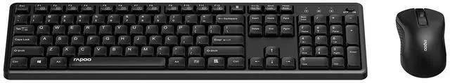 Alt view image 3 of 7 - RAPOO X2800S Wireless Keyboard and Mouse Set, 104-key keyboard with 13 multimedia shortcut keys, 1200 DPI mouse, 12-month battery life, Compatible with Windows, Black