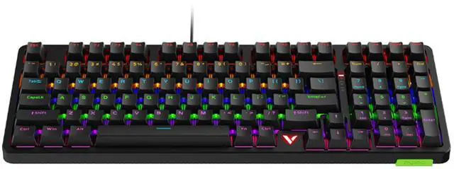 Alt view image 3 of 7 - RAPOO V500PRO Wired Keyboard, 98-key ,RGB lighting, Full anti-ghosting design, Ideal for gaming and office use, Compatible with Windows, Red Switch, Basalt Black