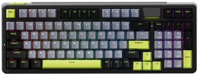 Main image of RAPOO V700DIY First Knight Wireless Multi-Mode Keyboard, 98-key RGB lighting, Full anti-ghosting design, Ideal for gaming and office use, Compatible with Windows systems,Silver Switch,Yellow