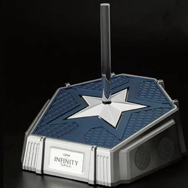 Alt view image 4 of 7 - DUCI Killerbody Captain America Helmet Set, 700g, 1:1 replica of Captain America's helmet from The Avengers, Featuring the Captain's signature logo, A Bluetooth speaker base with powerful sound, Blue