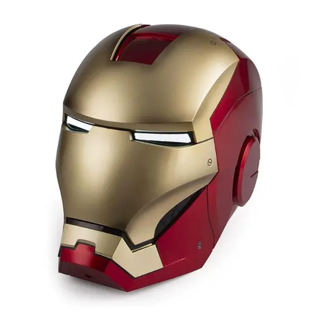 Alt view image 4 of 7 - DUCI Killerbody Iron Man MK7 Helmet, JARVIS voice control, Magnetic attachment and removable design, Illuminated eye lights, Built-in foam padding for comfortable wear, Red+Gold
