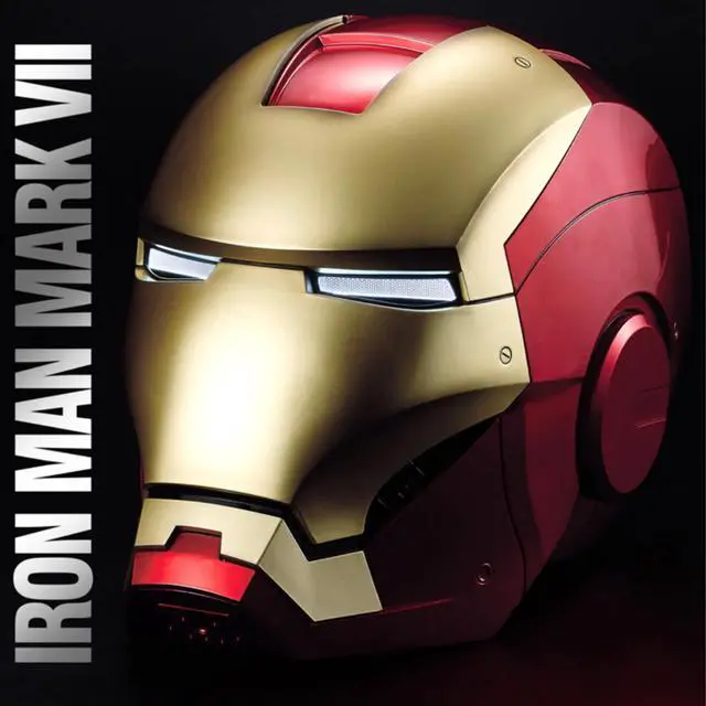 Alt view image 6 of 7 - DUCI Killerbody Iron Man MK7 Helmet, JARVIS voice control, Magnetic attachment and removable design, Illuminated eye lights, Built-in foam padding for comfortable wear, Red+Gold
