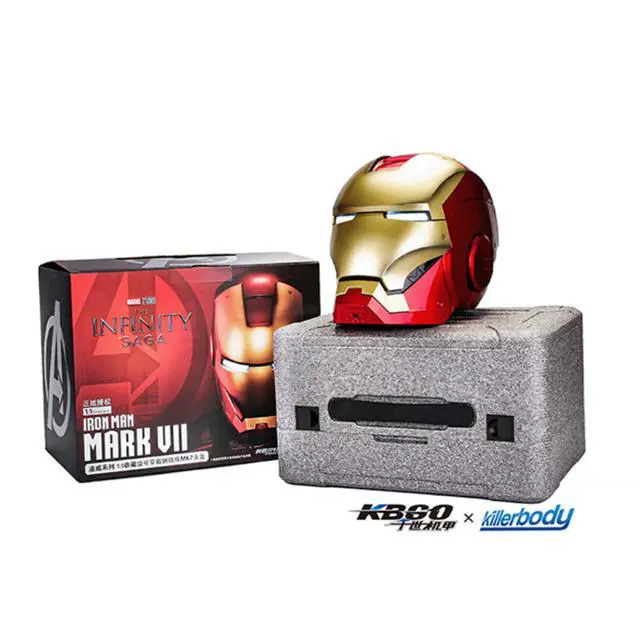 Alt view image 7 of 7 - DUCI Killerbody Iron Man MK7 Helmet, JARVIS voice control, Magnetic attachment and removable design, Illuminated eye lights, Built-in foam padding for comfortable wear, Red+Gold