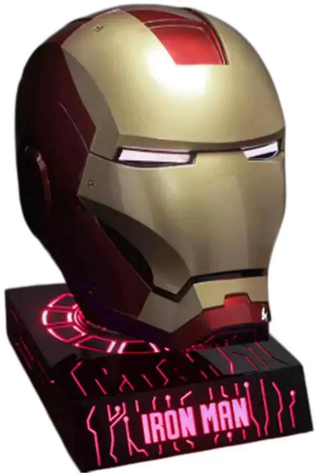 Main image of DUCI Killerbody Iron Man MK7 Helmet Set, JARVIS voice control, Magnetic attachment and removable design for wearable helmet, Rechargeable multicolored light-up base, Red+Gold